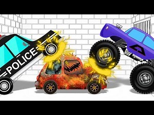 Evil VS Good Vehicles | Scary Car | Police Car | Monster Truck