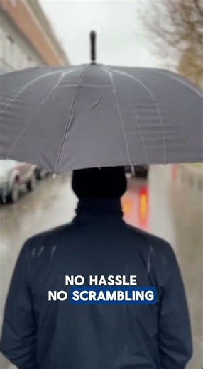 He turned his hat into an umbrella!