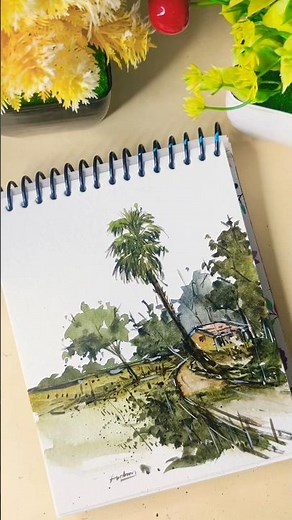 Advanced Watercolour Landscape Painting | Step-by-Step Tutorial for Artists #shorts