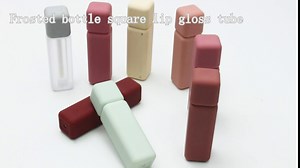 COSIDEA 22pcs empty 6ml square lip gloss tubes, solid Orange color lipgloss tube container with wand and stopper