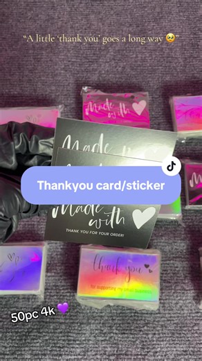 “Want your customers to remember you after delivery? Sometimes it’s not the product… it’s the little extras that make all the difference. A simple thank you card branded sticker can turn a normal order into a memorable experience your customers won’t forget. If you’re running a business in Abuja, this is your sign to upgrade your packaging game. 📍Available in Abuja Send a DM to order your thank you cards & stickers #P#PackagingMaterialsAbujaA#AbujaSmallBusinessB#BrandingNigeriaC#CustomerExperie