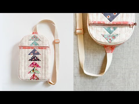 How to sew a Weekend Sling Bag | Flying Geese Bag | Zippered Pocket Sewing