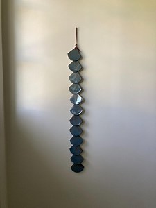 Blue Ceramic Tile Wall Hanging, Earthy Artisan Decor (34"h) - Etsy