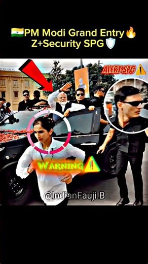 PM Modi Grand Entry 🇮🇳 Z+Security SPG Alert🔥☠️ #spg #commando #modi #army #pmmodi #entry #security