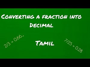 Converting a Fraction into Decimal || Tamil