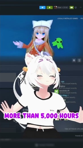 filian shows the number of hours she has in vr chat