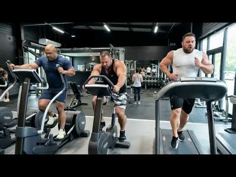 Musclebears & Bodybuilder Dave Brooks , MIck Donnelly & Jackstacked doing cardio