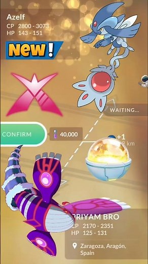 Lucky Trading✨️Shiny Kyogre For Azelf in Pokemon Go