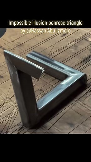 Metal Penrose Triangle Illusion Art by Habu Official