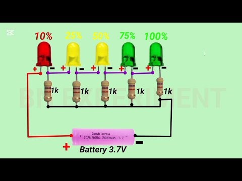 battery level indicator circuit diagram #bnexperiment #led #battery #resistor