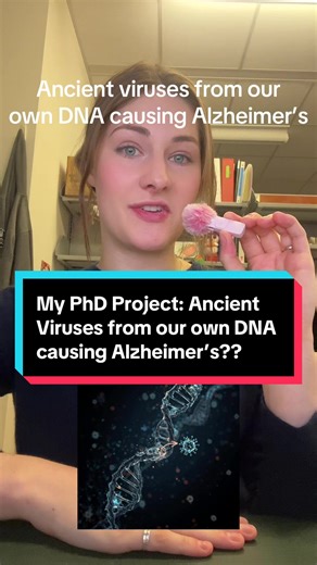 My PhD project in a nutshell!! I could go on and on about retrotransposons for dayssss so please ask me for follow up videos in the comments 😌 #viruses #alzheimers #aging #als #dna