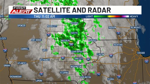 Pinpoint Doppler Radar continues to show showers moving across eastern Iowa into the early afternoon. Temperatures warm after the rainfall ends. www.kcrg.com/weather/radar | KCRG-TV9 First Alert Weather