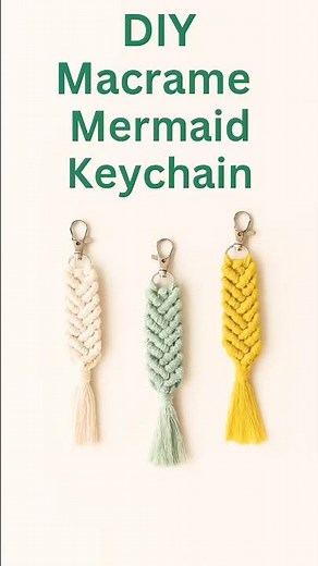 How to make a DIY Macramé Mermaid Keychain | Boho Handmade Gift Idea