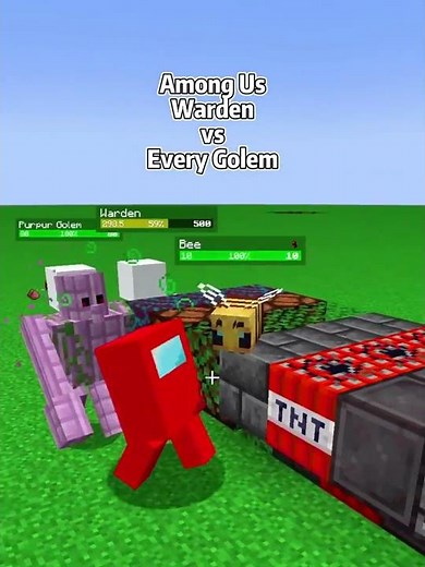 Among Us Warden VS Every Block Golem! 😱🔥 | Minecraft Battle
