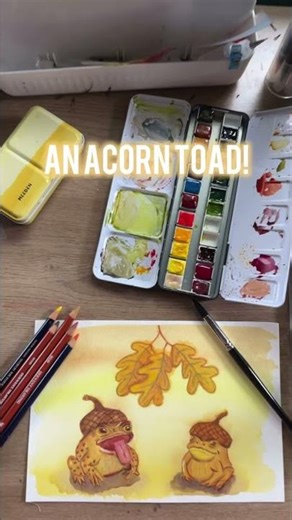 Painting silly toads for Day 1 of #peachtober25 #watercolor #art #illustration