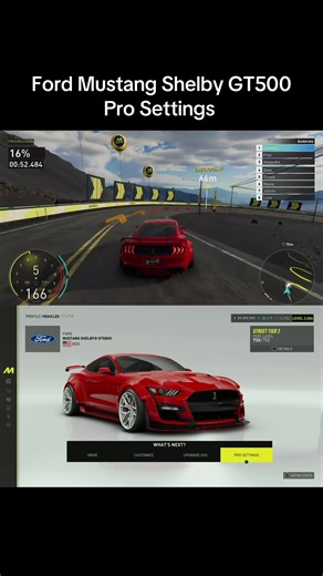 Ford Mustang Shelby GT500 Pro Settings for Racing