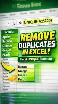 Excel UNIQUE Function Explained Remove Duplicates in Seconds