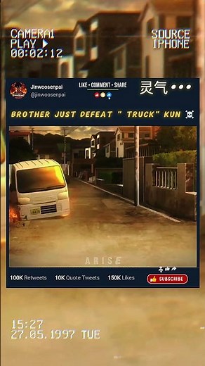 When Truck-kun fails for the first time ☠️🚛| #anime #animeedit #shortvideo