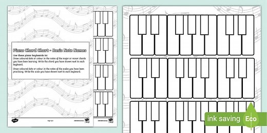 Blank Piano Chord Charts