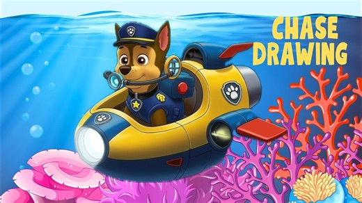 How to draw Chase in the water #pawpatrol #chase