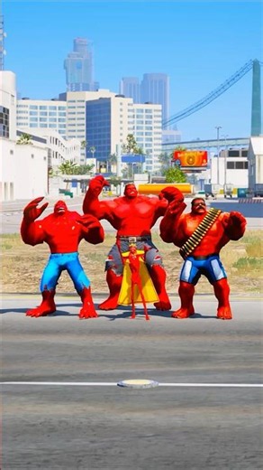 SPIDE-RMAN VS SKINNY RED HULK SUPERHEROES BATTLE #gta5 #shorts #spiderman #hulk