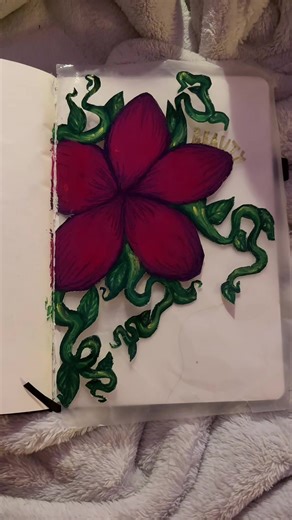 Cute Oil Pastel Sketchbook Page Art