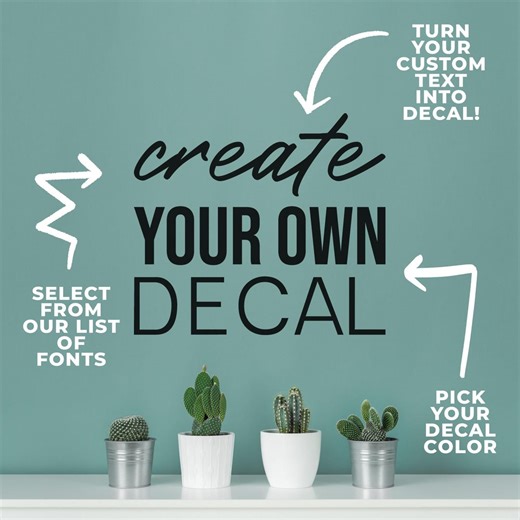 Custom Quote Decal: Personalized Design Sticker, Choose Font & Color - Etsy