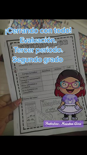 Examen del tercer periodo para segundo grado disponible