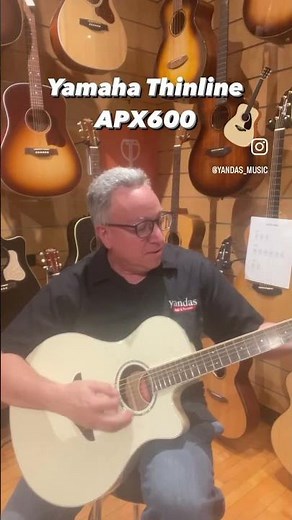 Yamaha Thinline APX600 Acoustic Guitar in Vintage White #guitar #shorts