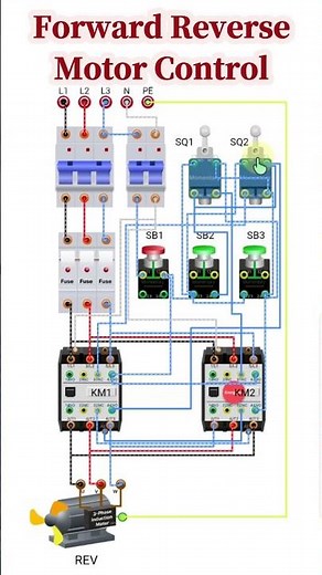 Automatic Forward Reverse Motor Control with Limit Switches #electrical #electrician #motor