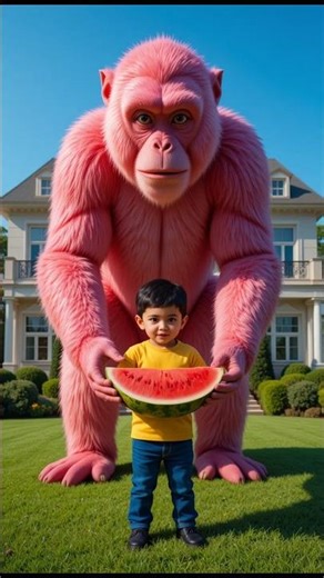Pink Monkey and Munna watermelon 🍉 Story | Urdu Story | story in urdu #ai #shorts #story #animation
