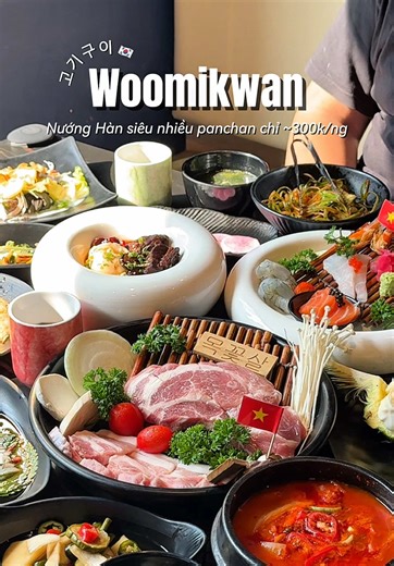 Nướng Hàn gì mà nhiều panchan như thế nàyyy 🇰🇷 Woomikwan - Authentic Korean Cuisine - Lô 116tt3 Trần Văn Lai, Nam Từ Liêm #AnCungTikTok #eatwithmynoreo #tiktokfood #LearnOnTikTok