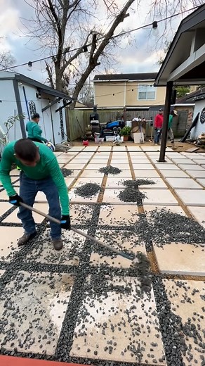 Check out this beautiful black star gravel patio with white step stones! The results speak for themselves. We use LIVING EARTH, the best gravels in Houston.#gravelwork #landscapingproject #backyardmakeover #ASMR #satisfyingvideos #edensgarden #asmrsounds | Eden's Garden