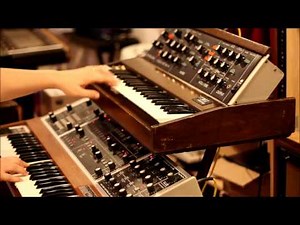 Bob Moog's birthday 2012 - Memorymoog and Minimoog