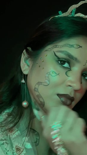 Snake Inspired Cinematic Eye Makeup 🐍 Detailed Creative Look