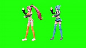 green screen cartoon anime animation cute girl dancing