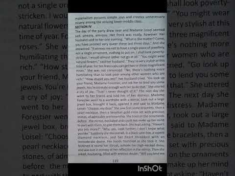 Nios english chapter 8 The Necklace short story