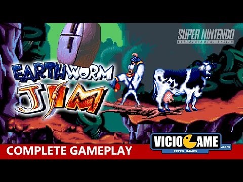 🎮 Earthworm Jim (Super Nintendo) Complete Gameplay