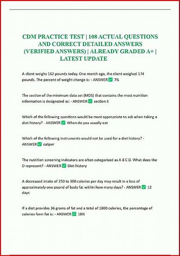 Cdm Practice Test 108 Actual Questions And Correct Detailed video