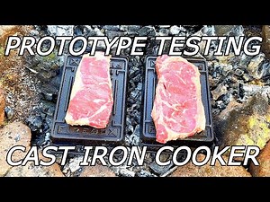 "Bushcraft Cook-All" NEW Firebox Cast Iron Prototype Testing with Emma, Tarp Truck Camping with Crew