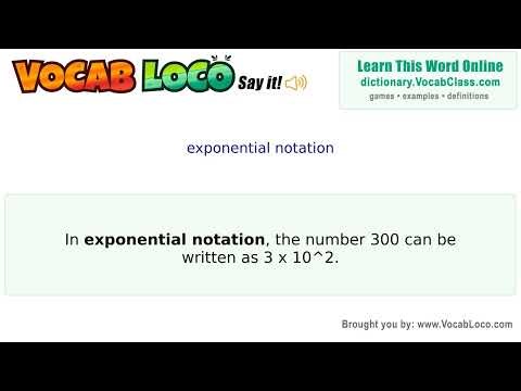 Exponential notation – English Pronunciation, Definition, Synonyms, Antonyms, Example Sentence