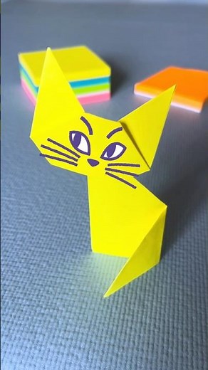 How to make easy sticky notes origami cat #origami #origamitutorial #papercraft #paperfolding #diy