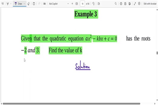 MATHEMATICS TOPIC : SOLVING QUADRATIC EQUATION USING FACTORISATION METHOD VIDIO : 2 | Winners Online School Main Page