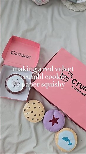 DIY paper squishy Crumbl cookie #diy #papersquishy #trending #getmeviral #art #craft #fyp #drawing