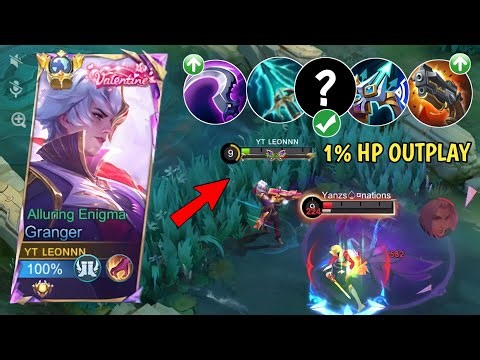 GRANGER CRAZY 1% HP OUTPLAY with BEST 1 SHOT BUILD FOR GOLD LANE 2025 💀 (enemy shocked)