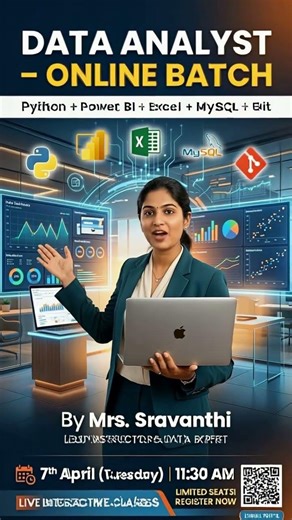 Data Analyst Batch (Python, Power BI, Excel, MySQL, Git) | Apr 7, 11:30 AM | Sravanthi | DURGASOFT