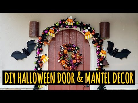 DIY Halloween Door & Mantel Decor