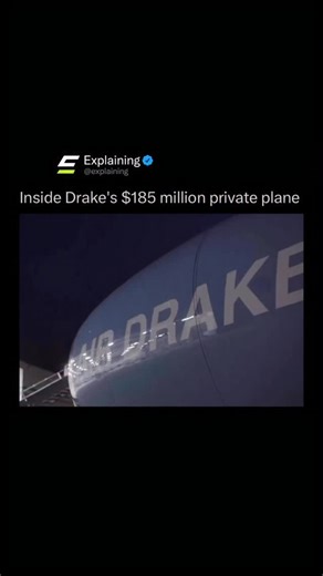Explaining on Instagram: "Drake’s private jet, nicknamed “Air Drake,” is a custom Boeing 767 often valued around $185 million. Unlike most celebrity jets, it is a wide body aircraft originally built for commercial use, which makes it far larger than typical private planes. The jet became famous after Drake revealed it in 2019, instantly turning it into one of the most recognizable celebrity aircraft in the world. Rather than a traditional purchase, the plane is tied to a partnership with Canadia