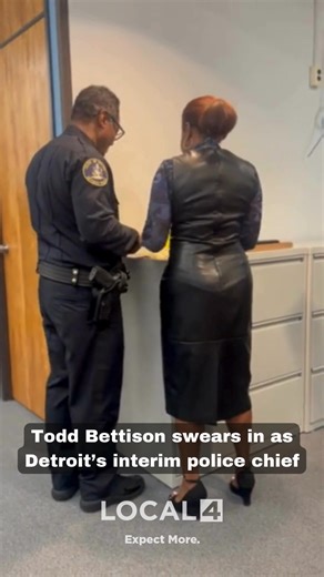 3.2K views · 21 reactions | The City of Detroit swears in Todd Bettison as its interim police chief. Local 4's Erika Erickson was at the ceremony and will bring more details today at 4 p.m. | WDIV Local 4 / ClickOnDetroit | Facebook