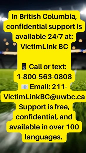 Jennifer Blatherwick on Instagram: "Game Day is not safe for many women. In British Columbia, if you or someone you know needs help, the journey can start at VictimLink: 1-800-563-0808. #BritishColumbia #coquitlam #BCWomen #EndViolenceAgainstWomen #DomesticViolenceAwareness"